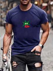 Men's Doodle Pattern T-shirt Active Stretch Breathable Tee