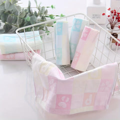 Plaid Washcloth Cotton Handkerchief Soft Towel for Home Bathroom