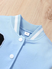 Boys R Embroidered Baseball Collar Varsity Jacket