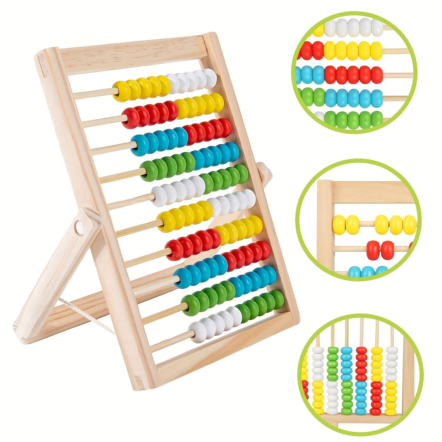 Educational Wooden Abacus for Kids with Multicolor Beads