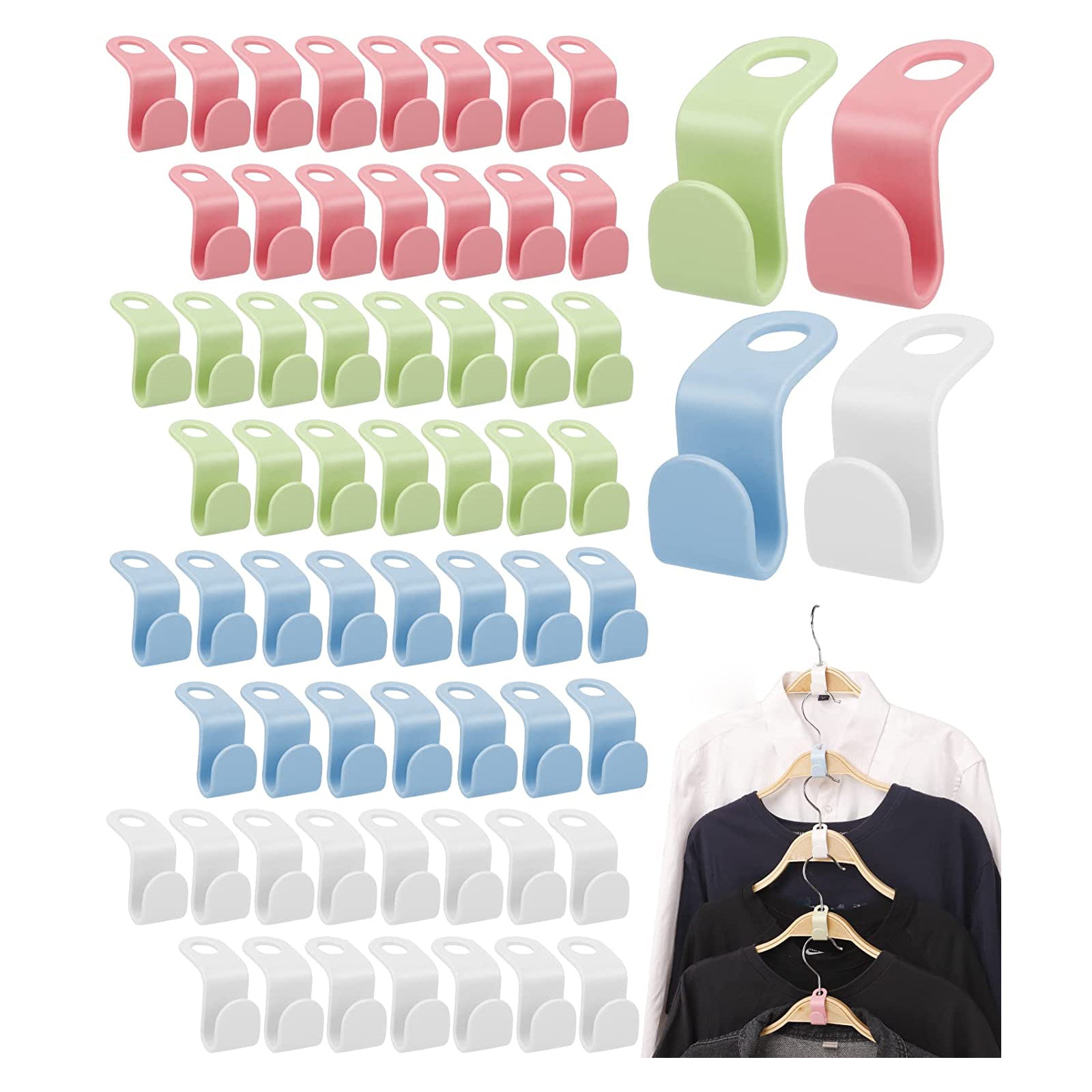 Heavy Duty Clothes Hanger Connector Hooks