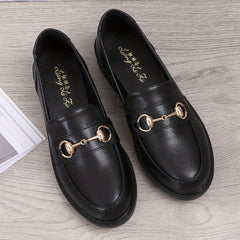 Women's Metal Decor Chunky Loafers Slip On Shoes