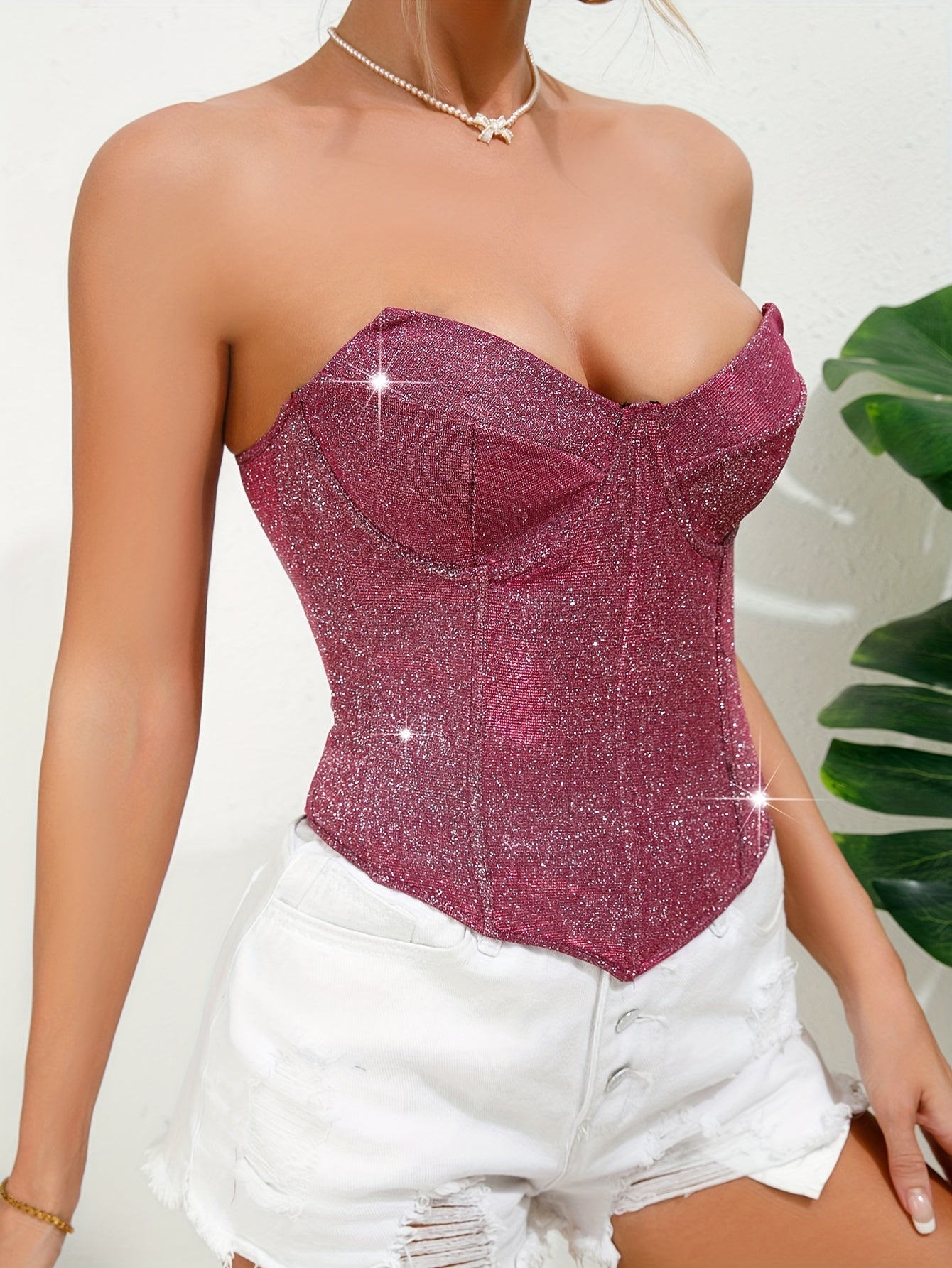 Strapless Strappy Corset Bustier Tummy Control Slimming Body Shaper