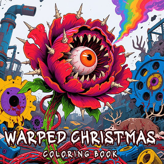 Dark Goth Christmas Coloring Book - Terrifying Santa Scene, Wreaths & More