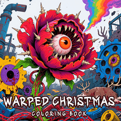 Dark Goth Christmas Coloring Book - Terrifying Santa Scene, Wreaths & More