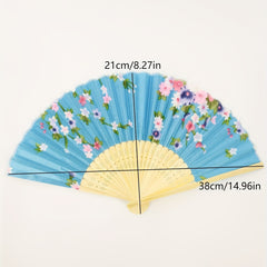 Vintage Flower Folding Fan Dance Performance Fan Photography Props Fan