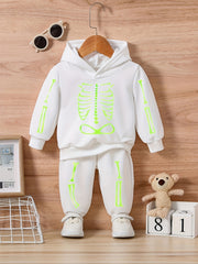 Baby Creative Skull Print Halloween Outfit Set
