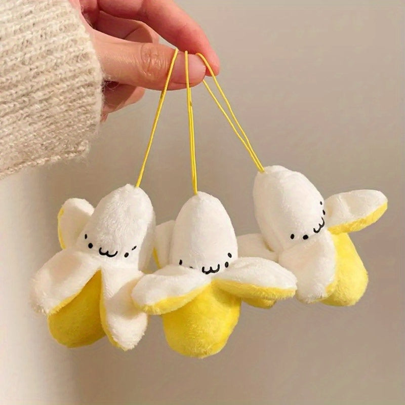 5pcs Banana Plush Toys Soft Mixed Colors with Eyes & Mouths