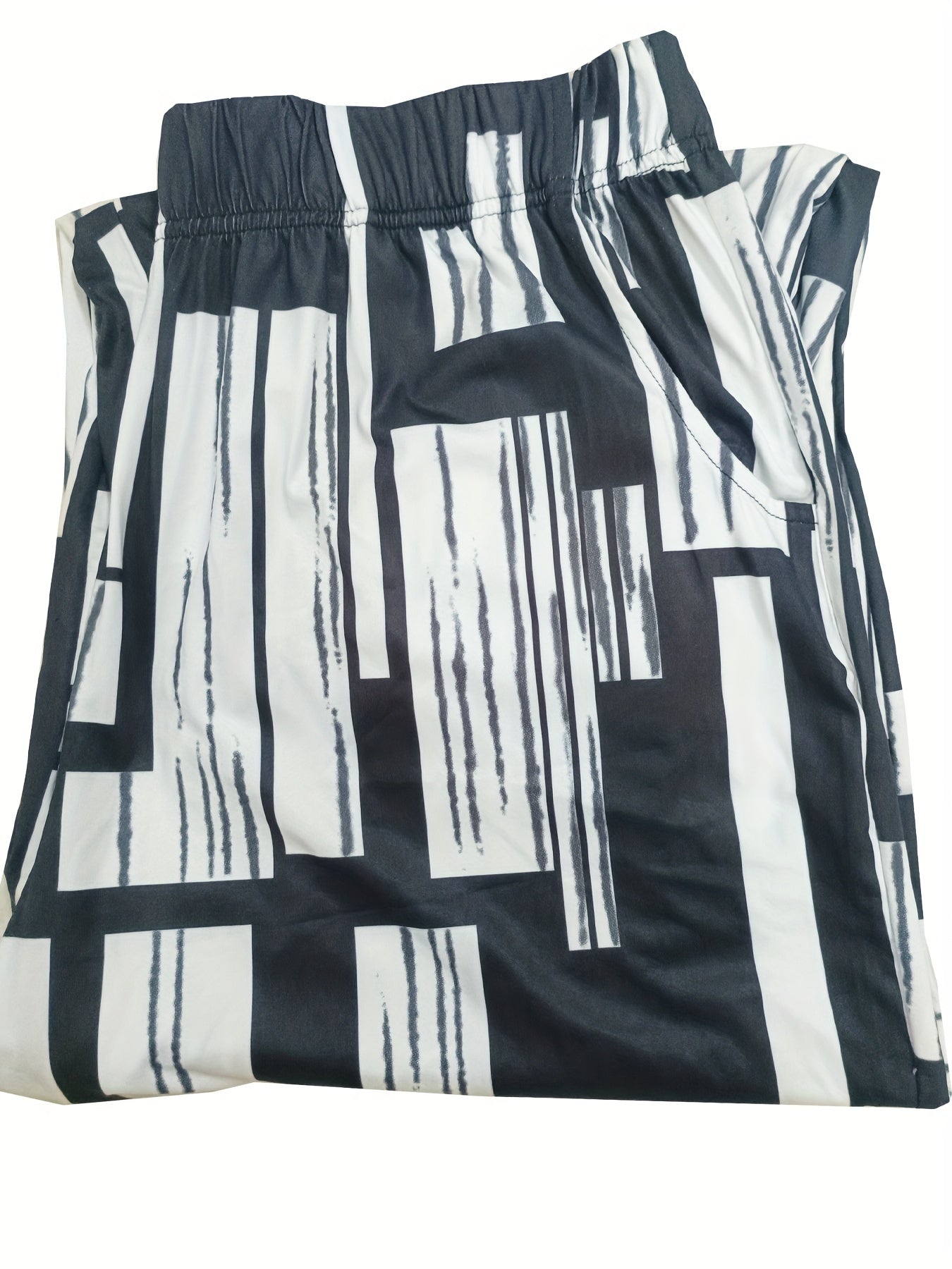  Geometric Print High Rise Jogger Trousers