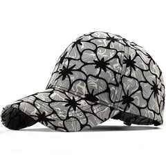 Flower Pattern Baseball Cap Lightweight Sun Hat Adjustable Dad Ha