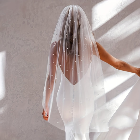 1 Meter Long Wedding Veil with Hair Comb Sheer Tulle Bridal Accessory