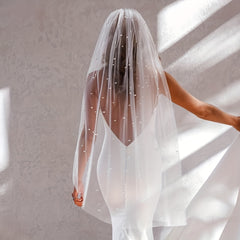 1 Meter Long Wedding Veil with Hair Comb Sheer Tulle Bridal Accessory