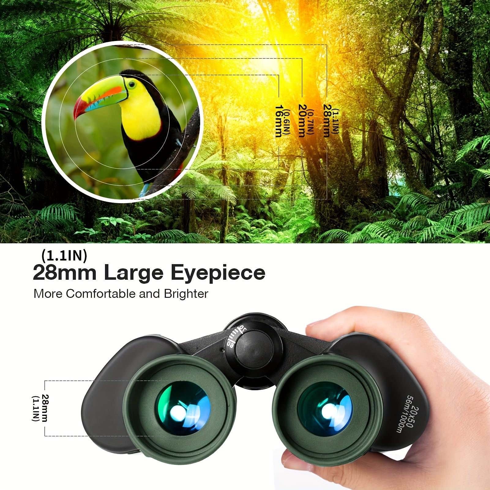 20x50 Professional Binoculars For Adults - Bird Watching Waterproof