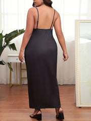  Women's Figure Print Round Neck Maxi Dress