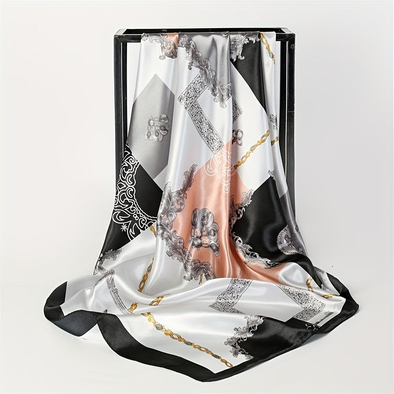 Vintage Silk Scarf Square Neckerchief Women Casual Shawl
