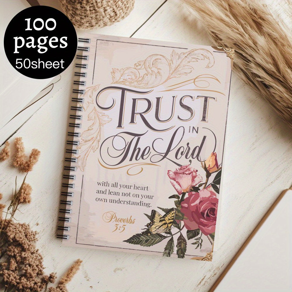 Trust in the Lord Spiral Notebook A5 Scripture Journal 100 Pages