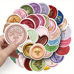 50pcs Self Adhesive Mushroom & Floral Stickers for Bottles Laptop