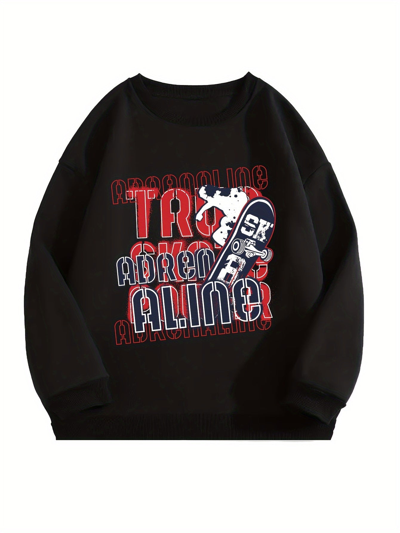 Skating Guy Sweatshirt Men's Casual Pullover For Spring Fall