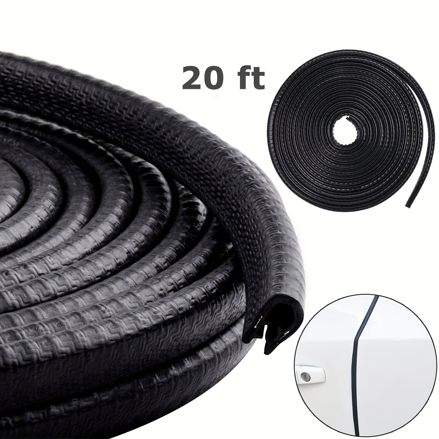 1pc 20ft 6m Car Door Edge Guard Molding Trim Rubber Edge Strip Seal Prot