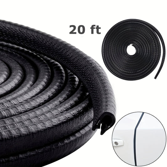 1pc 20ft 6m Car Door Edge Guard Molding Trim Rubber Edge Strip Seal Prot