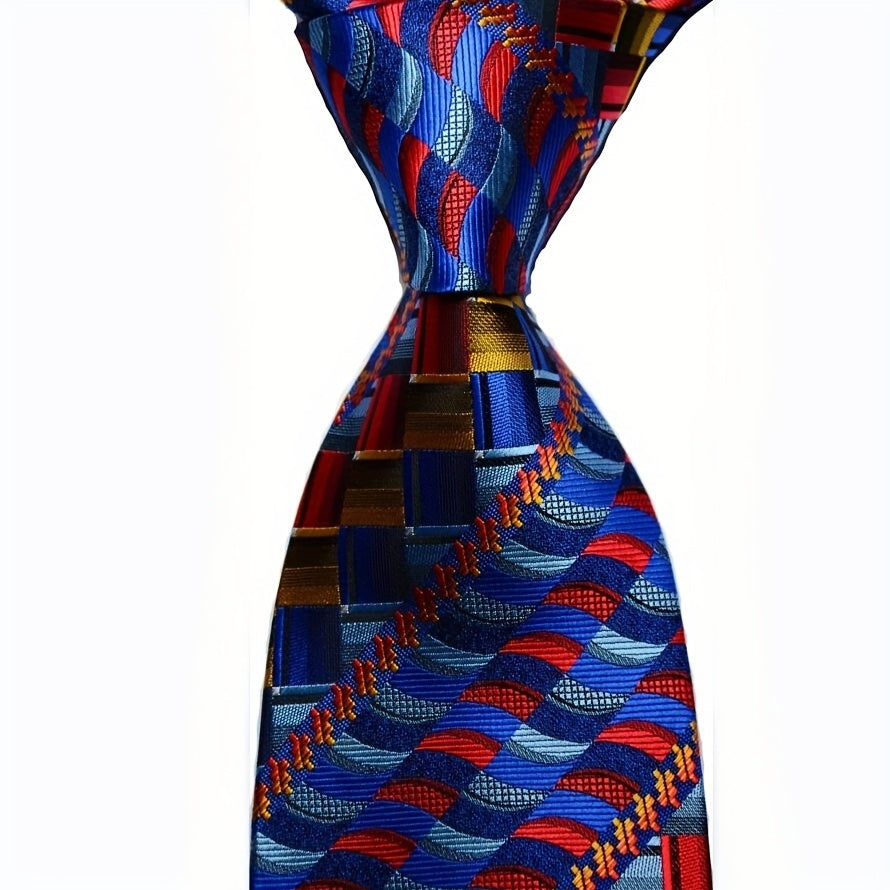 Men's Striped Floral Jacquard Necktie Business Wedding Party Great Gift