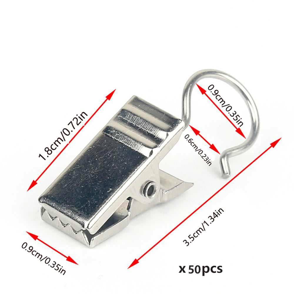 20pcs Metal Curtain Clips Household Decorative Hooks Curtain Buckles