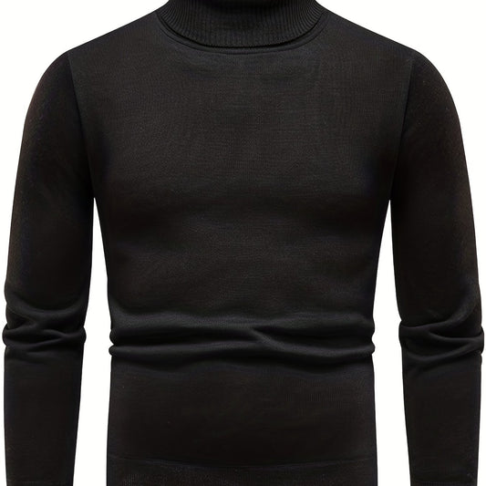 Men's Turtle Neck Knit Sweater Casual Warm Pullover for Fall Winter