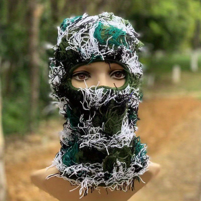 Tie Dye Block Hip Hop Knit Balaclava