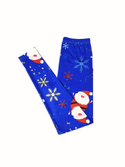 Christmas Santa Claus Print Leggings Elastic Waist Skinny Leggings