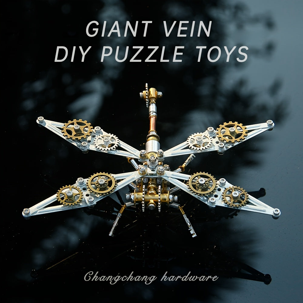Steam punk Mechanical Insect Golden Dragonfly