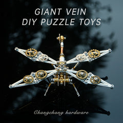 Steam punk Mechanical Insect Golden Dragonfly