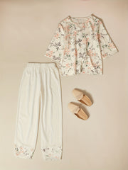 Floral Print Two Piece Set Top & Pants Outfit