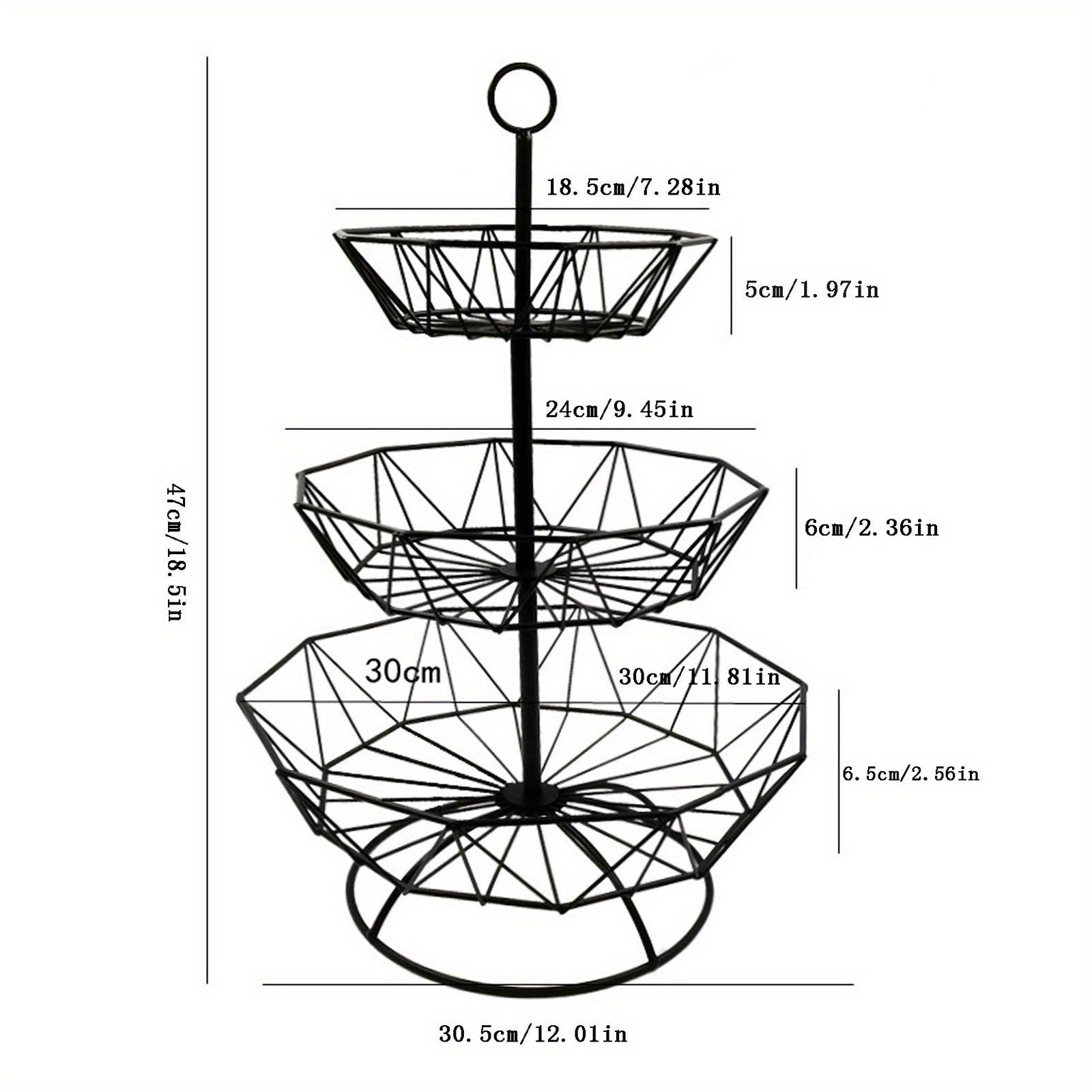 Iron Fruit Basket Golden Living Room Snack Candy Storage 1 Layer