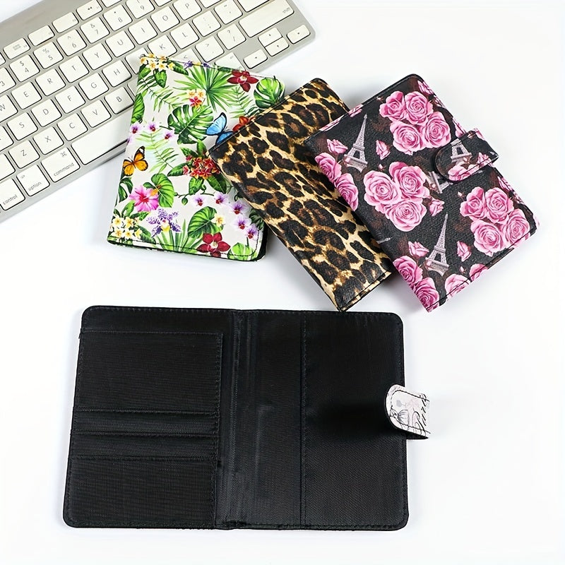 Leopard Print PU Leather Passport Holder - Lightweight Portable Case