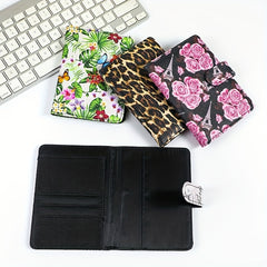 Leopard Print PU Leather Passport Holder - Lightweight Portable Case