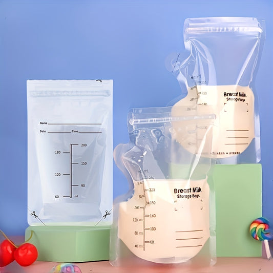 30Pcs Pack 6.8oz Breast Milk Storage Bags High & Safe