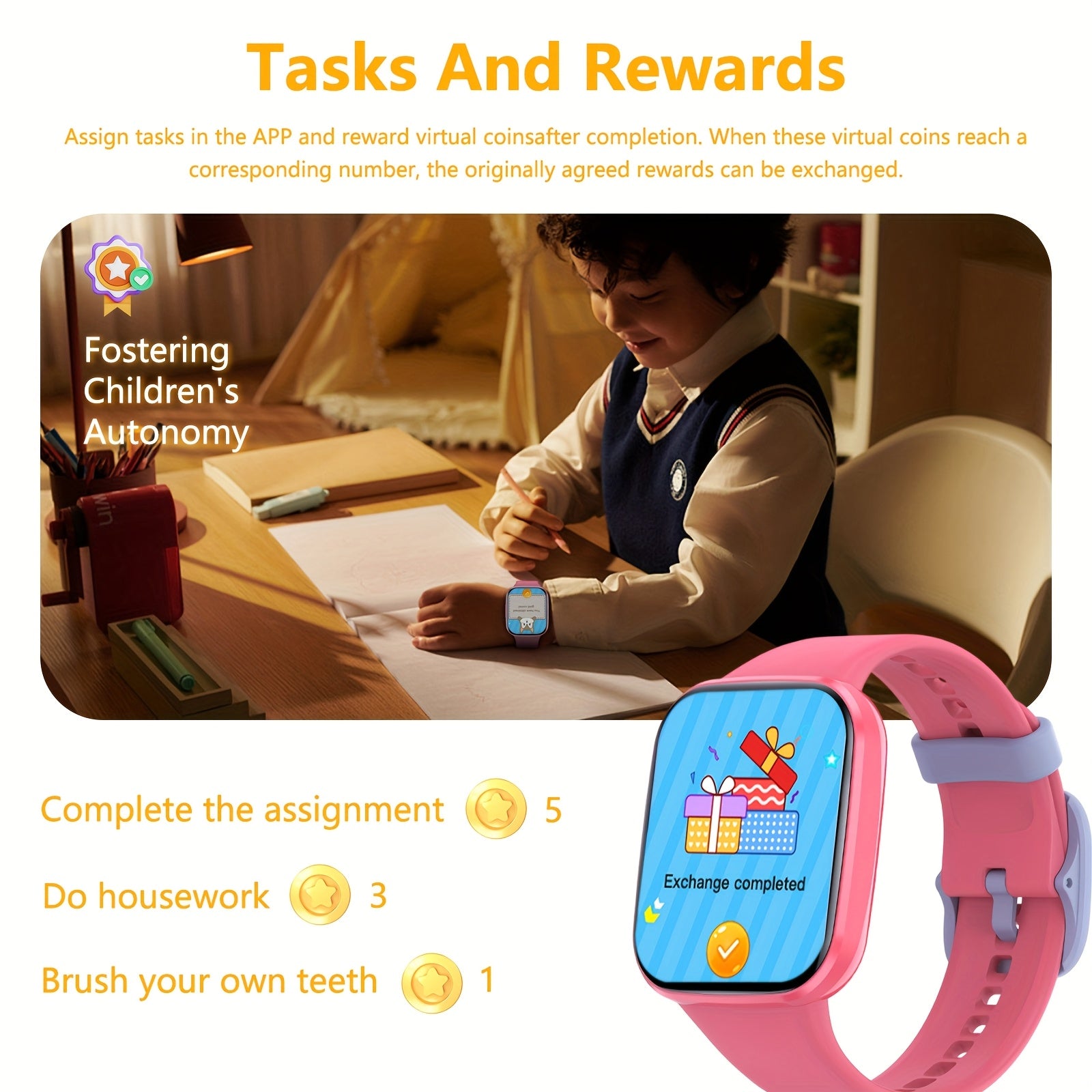 Kids' Smartwatch Fitness Activity Tracker 12 Sports Modes