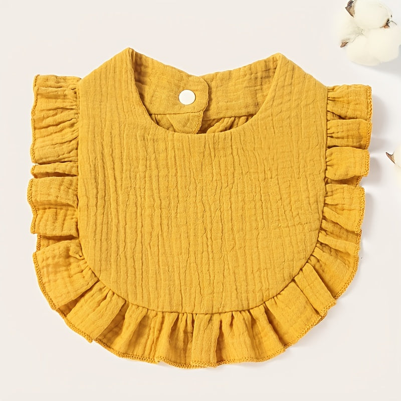 Baby Pure Cotton Ruffled Bib For Infant