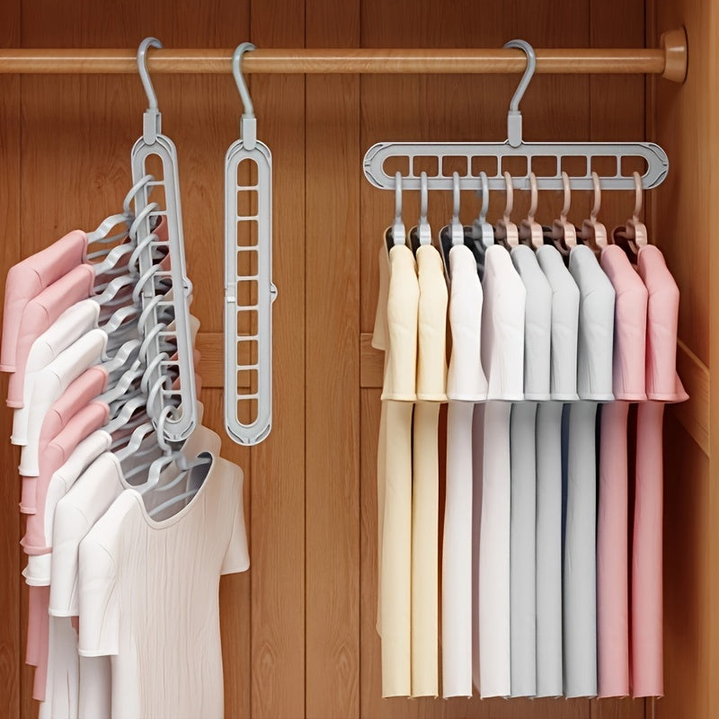 Portable Grey 9 Hole Travel Hanger Multifunctional Clothes Drying Rack