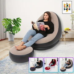 Inflatable Folding Deck Chair Lounger Sofa - Indoor/Outdoor Use