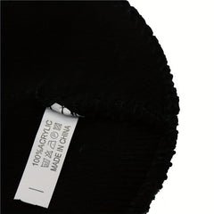 Fashionable Sport Windproof Knit Beanie Hat With 3d Solid Alphabet Embroidered