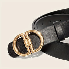 Classic Double D Buckle PU Waist Belt for Women