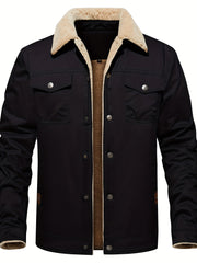 Men's Sherpa Lining Winter Jacket Cotton Cargo Coat