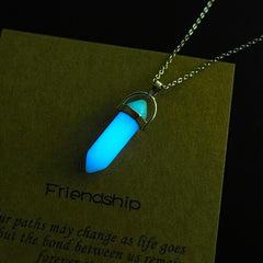 Glowing Friendship Pendant Necklace Hexagonal Column Personality Neck Jewelry