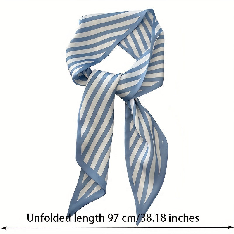 Light Crackle Flower Scarf Ribbon Satin Hair Accessory