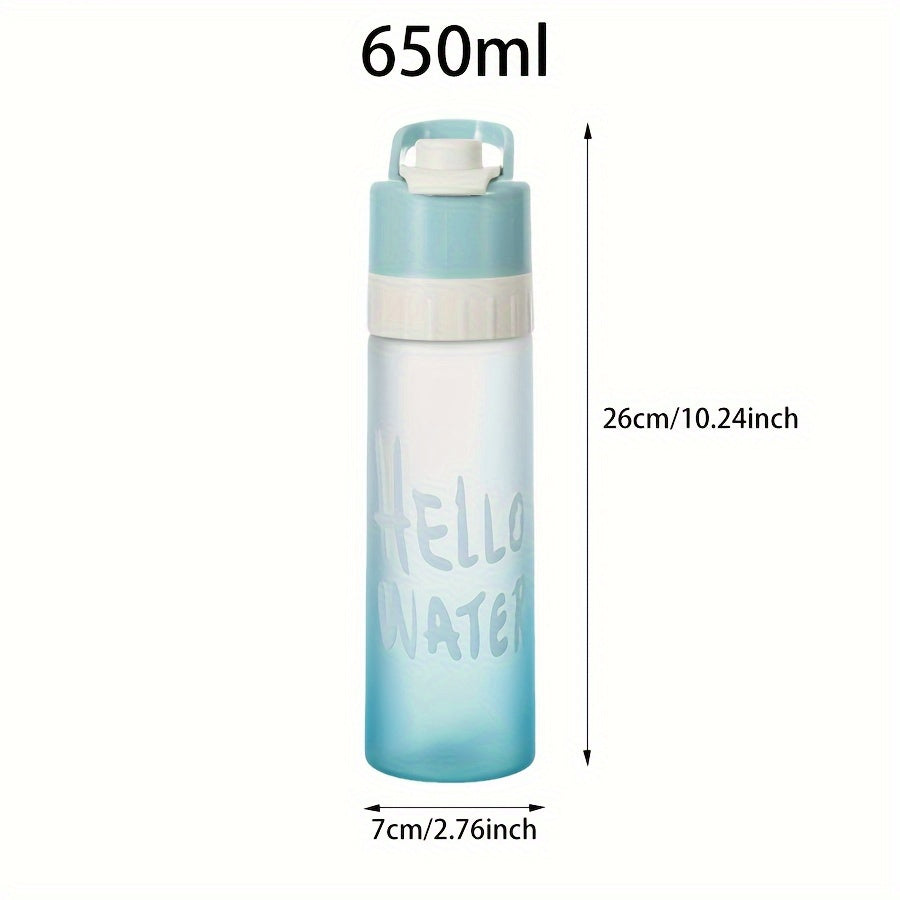 650ml Spray Water Bottle Large Capacity Portable Sport Bottle