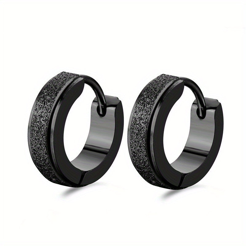 Vintage 18k Plated Stainless Steel Hoop Earrings for Women