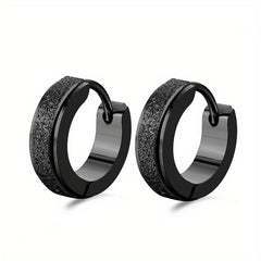 Vintage 18k Plated Stainless Steel Hoop Earrings for Women