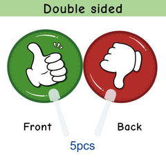 5pcs Double Sided YES NO Hand Sign Cards Classroom Teaching Aids Assorted