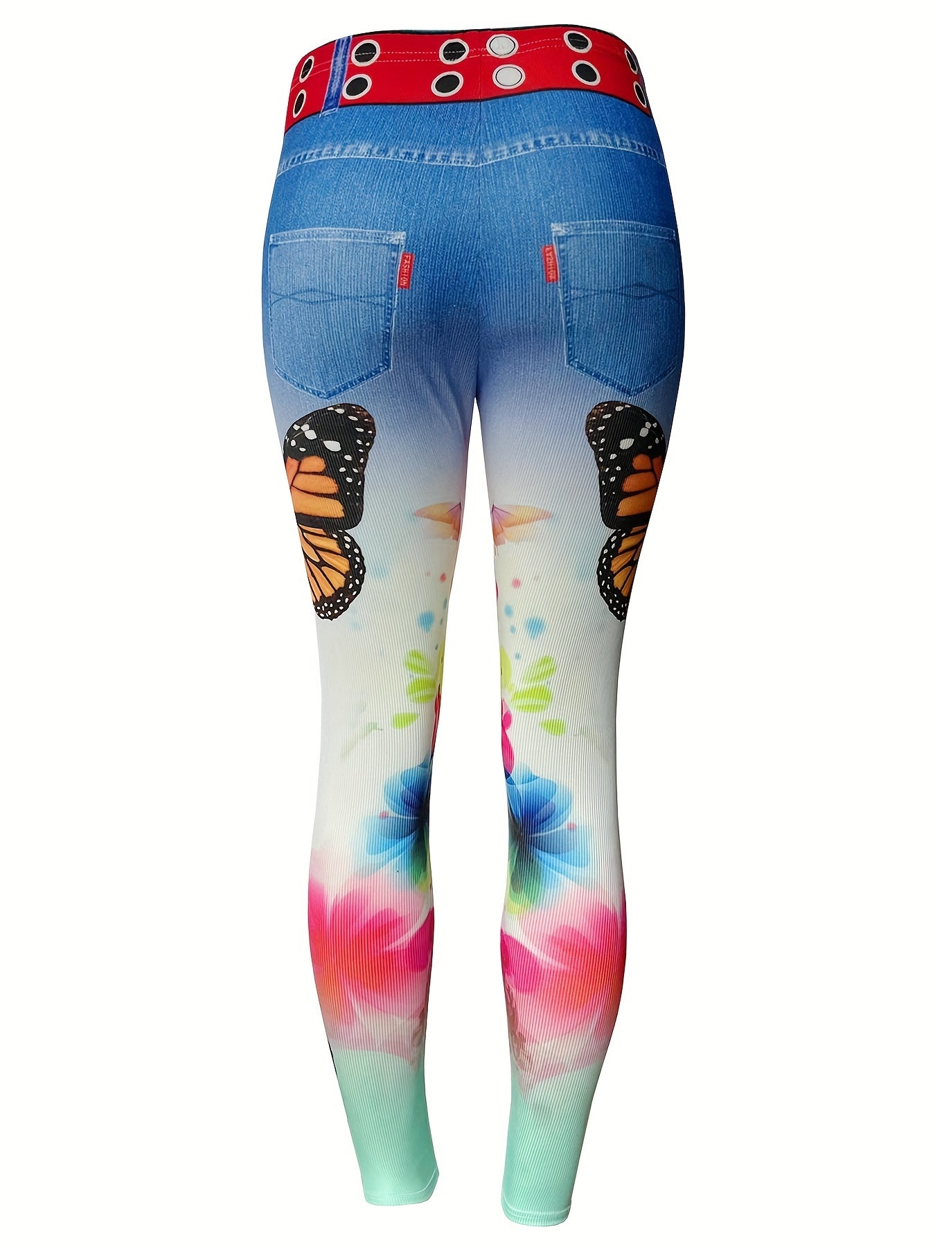 Floral Print Slim Leggings High Waist Summer Leggings